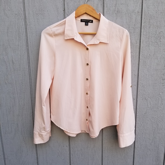 living doll Tops - Living Doll Blush Button Down Blouse
